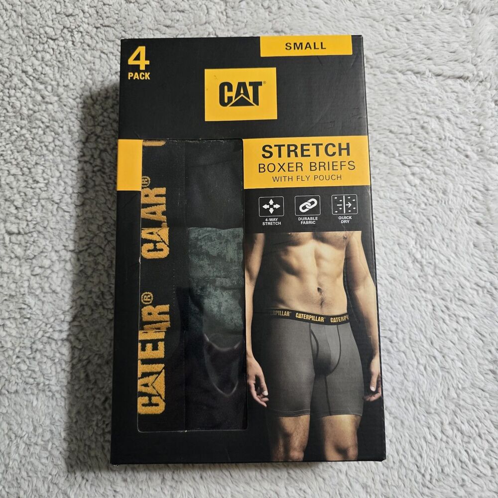 CAT Caterpillar Underwear Boxer Brief  pack  Of 4 Small New